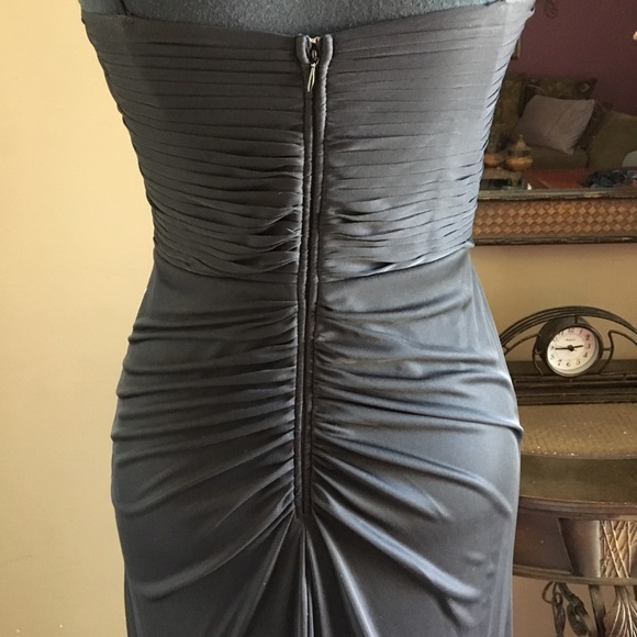 BLACK BEADED FORMAL PROM/FORMAL GOWN Ruching SZ 10 - Picture 6 of 7